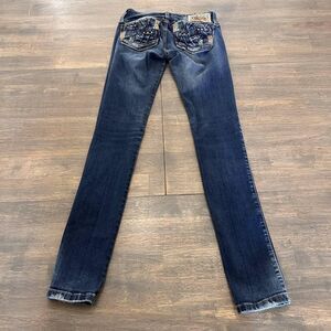 Vintage Y2K Karoshe Jeans Women's Patchwork‎ Rhinestone Back Pocket Slim Jeans 6